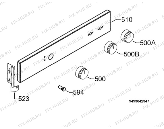 Взрыв-схема плиты (духовки) Zanussi ZLB331X - Схема узла Command panel 037